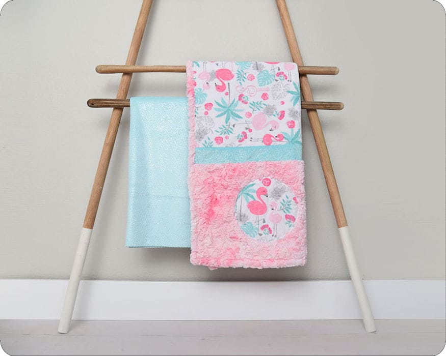 Lullaby Cuddle Kit - Flamazing - Blanket/Quilt KIT- Shannon Cuddle fabric - Baby Blanket, Flamingos - CKLULLABY FLAMAZING!