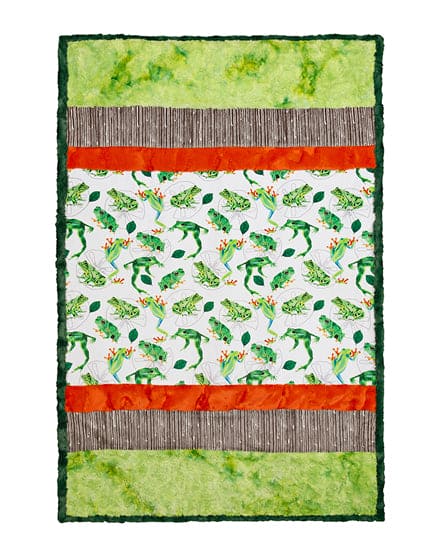 Picture Perfect Cuddle Kit - Leap Frog - Quilt & Pillow KIT- Shannon Fabrics - Cuddle fabric - Baby Blanket, Frog - CKPICPERFECT LEAPFROG