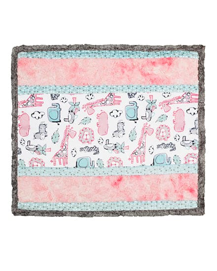 Wee Ones Cuddle Kit - Lion Around Pink - Quilt KIT- Shannon Cuddle fabric -Animals - CKWEEONES LIONAROUND PINK