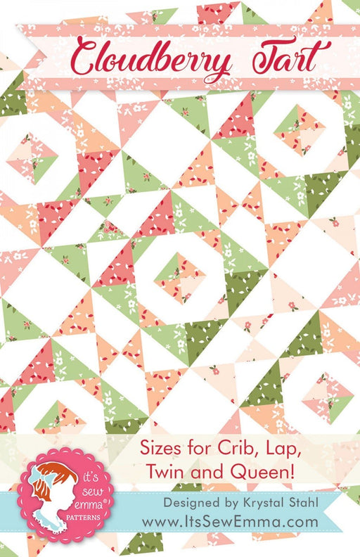 Cloudberry Tart - Quilt Pattern - It's Sew Emma - Design by Krystal Stahl - includes instructions for crib, lap, twin, and queen quilt! - RebsFabStash