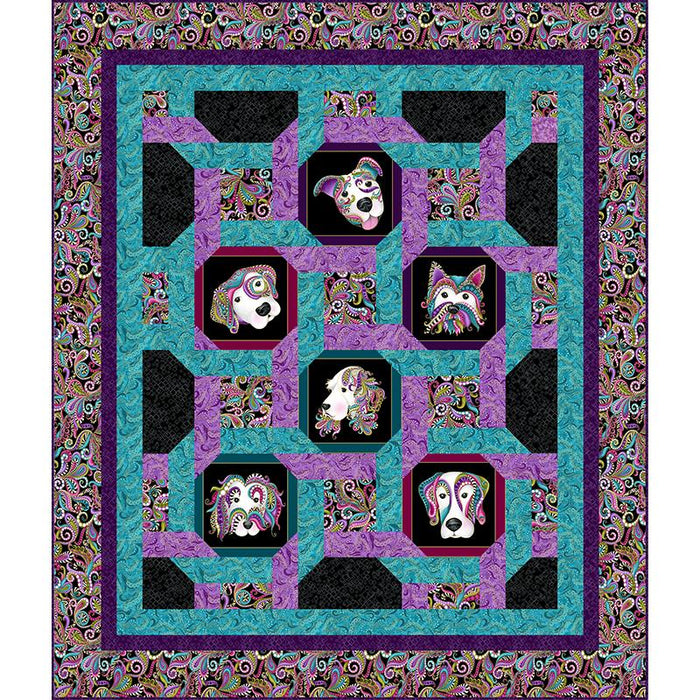 C'mon Let's Twist - Quilt Pattern - uses Dog On it fabrics by Ann Lauer for Benartex - Grizzly Gulch Gallery - Lap Size - RebsFabStash