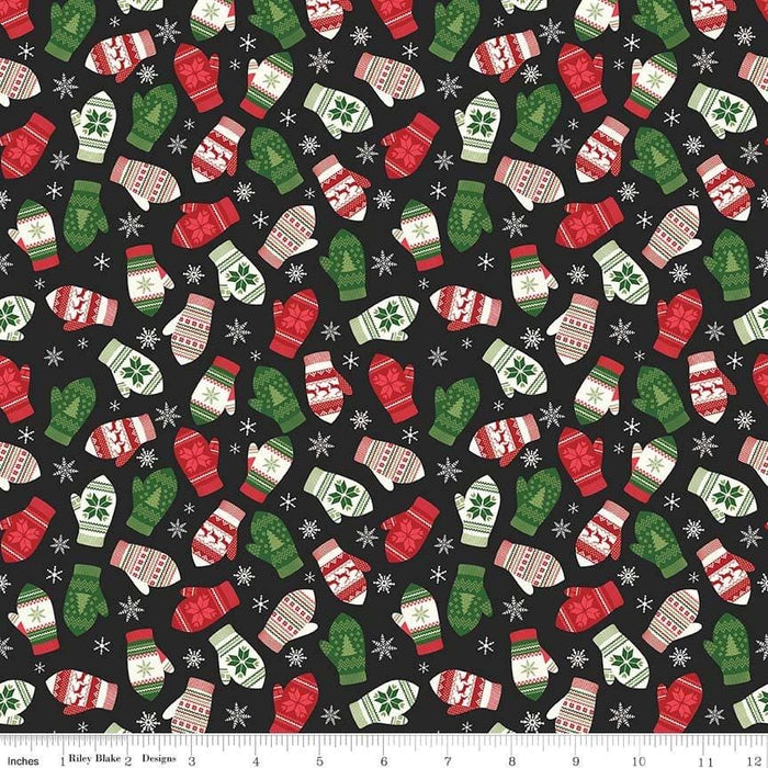 Comfort and Joy -by the yard- Christmas -Quilt fabric- Riley Blake-Dani Mogstad for My Mind’s Eye-Reindeer snowglobes on dark green - C - RebsFabStash