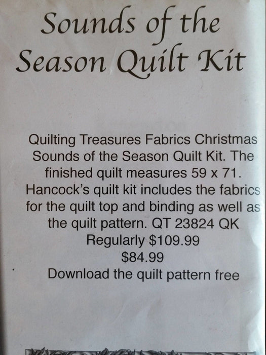 Complete Quilt Kit - Sounds of the Season - Kensington Studios - Includes fabric and pattern - Finished Quilt size 59" x 71" - RebsFabStash