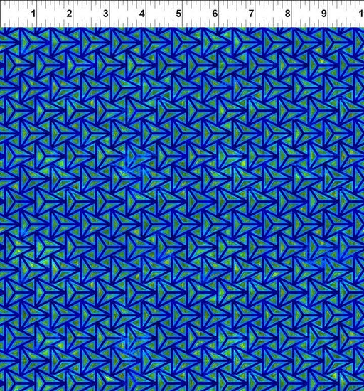 Cosmos - Geometric Triangles Blue - Per Yard - Jason Yenter - In the Beginning - Planets and stars! - Digital Print - 11COS-2 - RebsFabStash