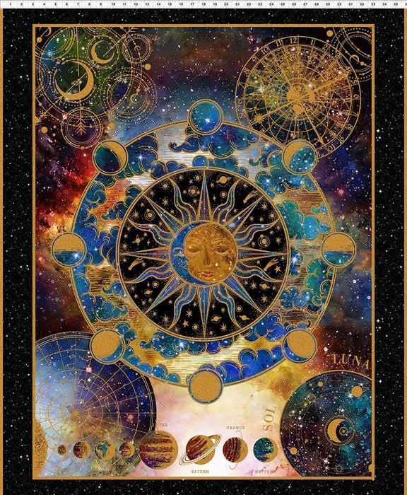 Cosmos - Main PANEL! - Per Panel - Jason Yenter - In the Beginning - Planets and stars! - Digital - 36" x 42" panel -1COS-1 - RebsFabStash