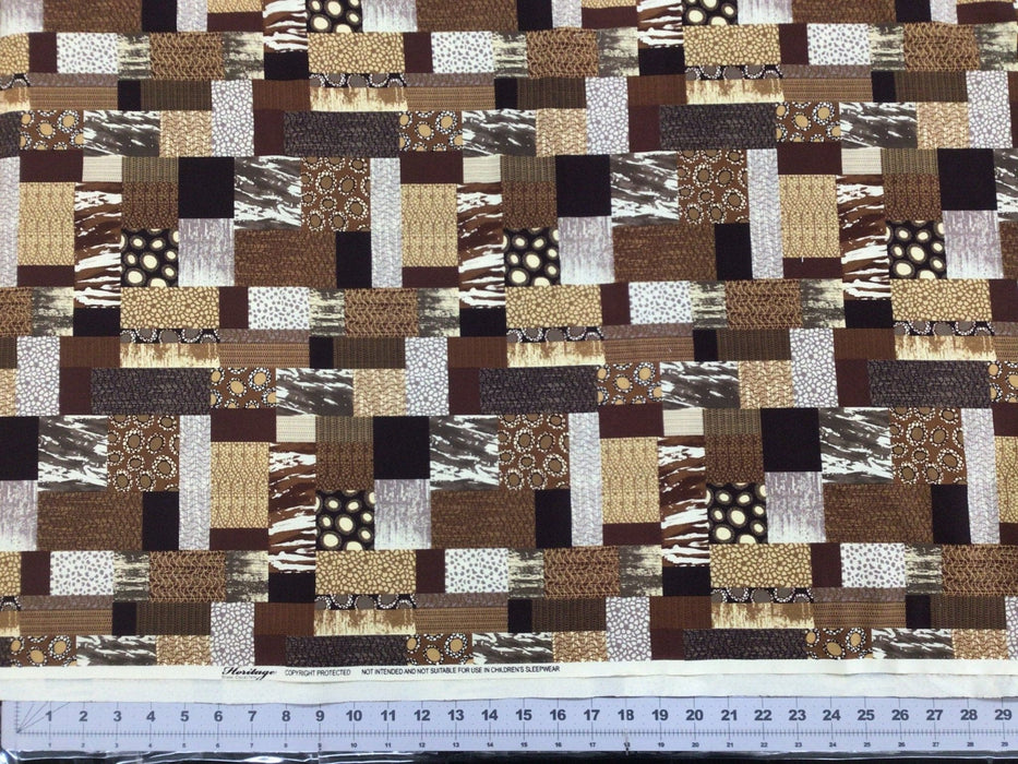 Crafty Cottons - per yard - EE Schenck - Heritage Studio Collection - Patchwork Browns - RebsFabStash