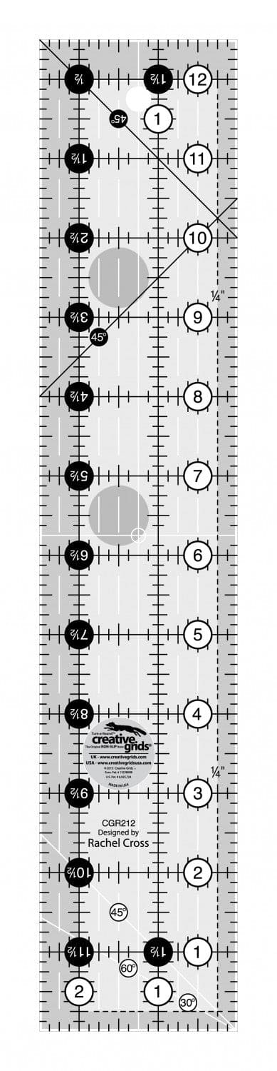 Creative Grids Quilt Ruler 2-1/2in x 12-1/2in - CGR212