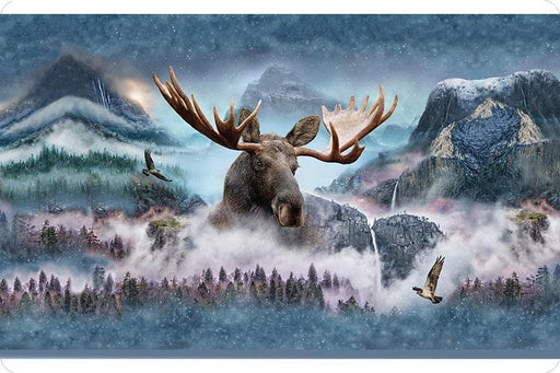Cuddle Soft - digital print - per panel - Hoffman Floral Digital Print for Shannon Cuddle - Epic Moose and Waterfalls - RebsFabStash