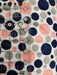 Cuddle Soft - Navy Gray and Pink Dots on White - per yard - Shannon Cuddle - Dots on White - RebsFabStash