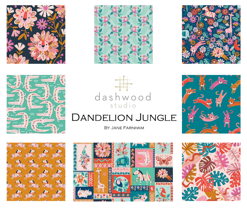 Dandelion Jungle, Dashwood Studio, fabric, Jane Farnham, Animals