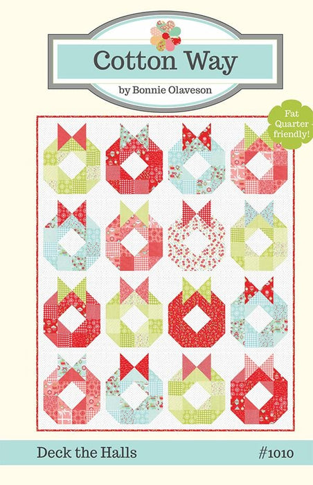 Deck the Halls - Cotton Way by Bonnie Olaveson - #1010 - wreath quilt - Christmas - FQ friendly! - RebsFabStash
