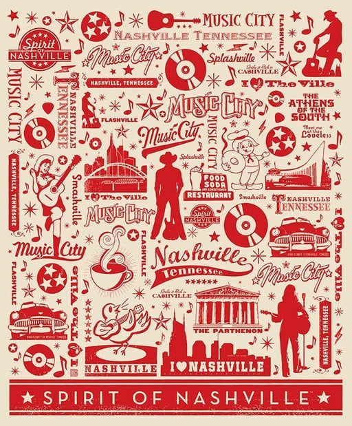 Destinations - Spirit of Nashville Poster Panel - per PANEL - by Anderson Design Group for Riley Blake - 36" x 43" - P10976-SPIRIT - RebsFabStash