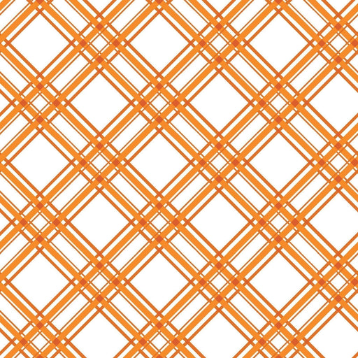 Diagonal plaid - orange on white- Per Yard- Kimberbell Basics - Maywood Studio - MAS 8244 -O - RebsFabStash