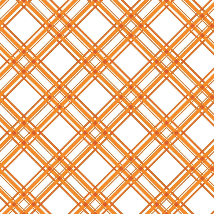 Diagonal plaid - orange on white- Per Yard- Kimberbell Basics - Maywood Studio - MAS 8244 -O - RebsFabStash