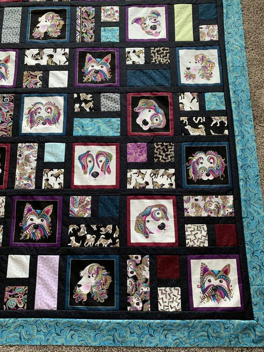 Dog-On-It Quilt PATTERN by Christy (from RebsFabStash!) - Uses Dog-On-It fabrics! Includes instructions for Queen or King! - RebsFabStash