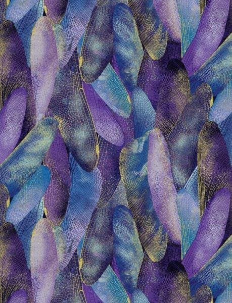 Dragonfly Dance - Maria Kalinowski - Kanvas - Benartex - Pinwheel geo gray on lavender 8502M 61 - RebsFabStash