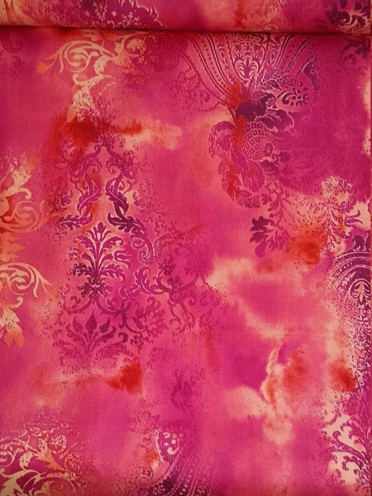 Dreamscape - per yard - Benartex - Beautiful Cotton Screenprint - Magenta - Color 62 - RebsFabStash