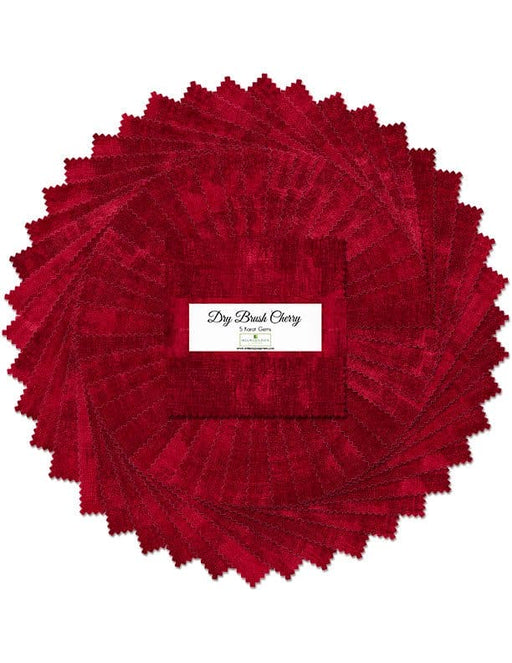 Dry Brush - Cherry - Charm Pack - (42) 5" Squares - Stacker - 5 Karat Gems - Essentials - Wilmington Prints - Red, Tonal - 507-88-507 - RebsFabStash