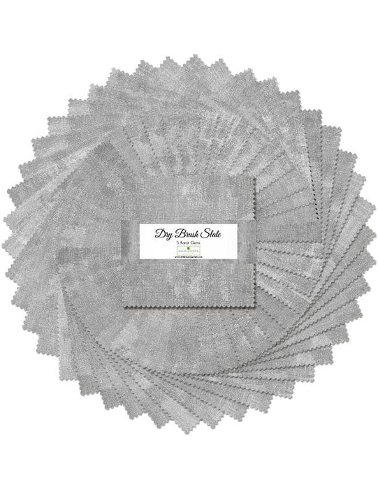 Dry Brush - Slate - Charm Pack - (42) 5" Squares - Stacker - 5 Karat Gems - Essentials - Wilmington Prints - Grey, Tonal - 507-91-507 - RebsFabStash