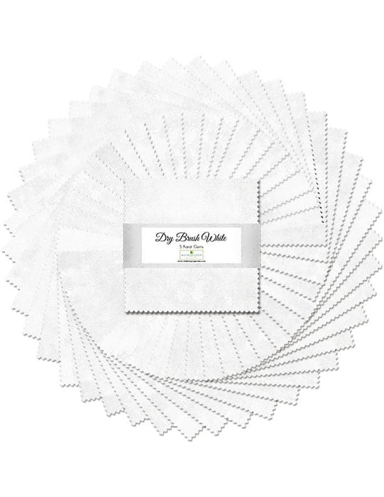 Dry Brush - White - Charm Pack - (42) 5" Squares - Stacker - 5 Karat Gems - Essentials - Wilmington Prints - Tonal, Blender - 507-86-507 - RebsFabStash