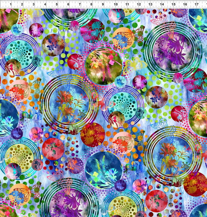 Elysian - Bubbles GREEN - Per Yard - Jason Yenter - In The Beginning - Dots, Tonal, Blender, Bright - 6JYN2 - RebsFabStash