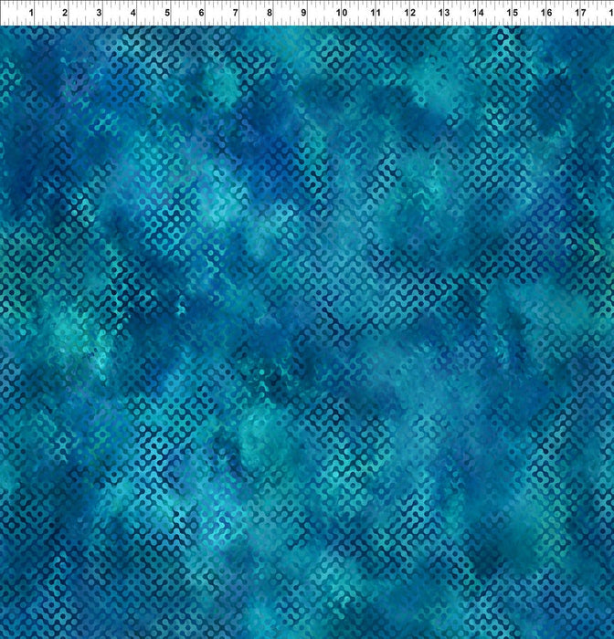 Elysian - Collage BLUE - Per Yard - Jason Yenter - In The Beginning - Circles, Dots, Bright - 3JYN2 - RebsFabStash