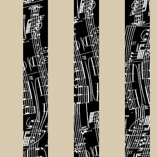 Encore - Fabric collection - Per Yard - Benartex - by Kanvas Studio - Golden composer names on cream - RebsFabStash