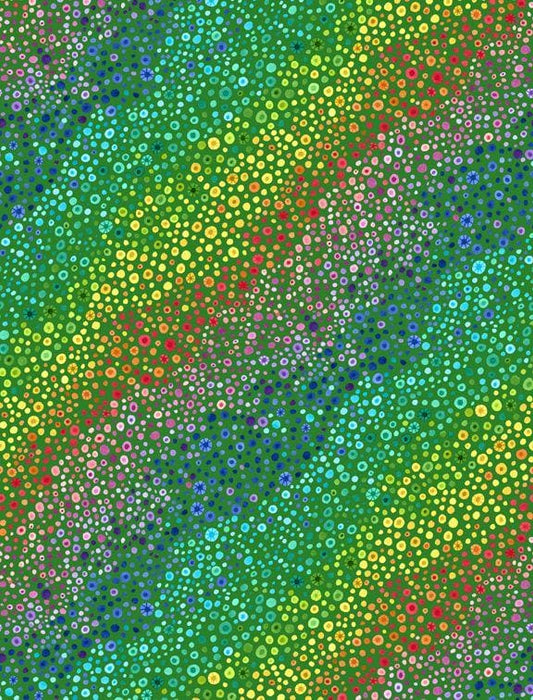 Essential Bubble Up - Per Yard - Wilmington Prints - Rainbow dots on Royal Blue - 3000-77635-434 - RebsFabStash
