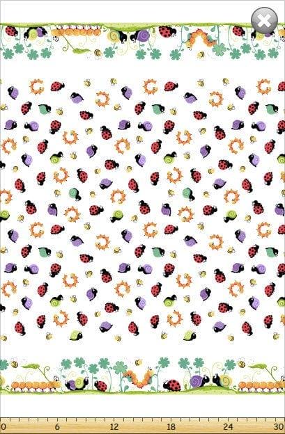 Evie - per yard - by Susybee fabrics - Susy Bleasby - Hearts and bees print on white - RebsFabStash