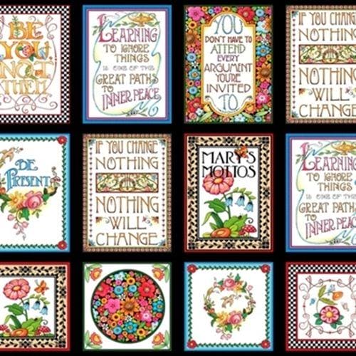 Mary Engelbreit Mottos To Live By Quilting Fabric