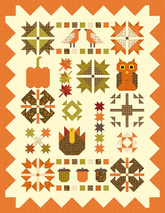 Fabulous Fall - #723 - BOM Pattern - Quilt Pattern - Sandy Gervais - Pieces From My Heart - Riley Blake Designs - Give Thanks - RebsFabStash