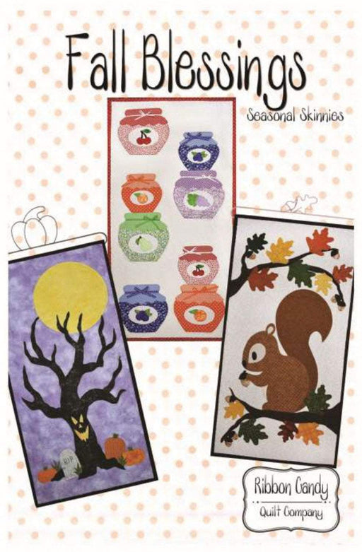 Fall Blessings - Pattern - by Ribbon Candy Quilt Co. - Applique - Squirrel, Moon, canning jars! - RebsFabStash