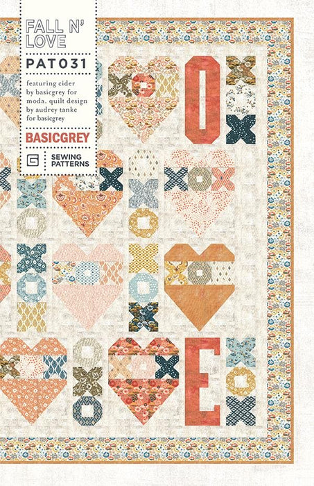 Fall N' Love - Quilt PATTERN- by Audrey Tanke for Basic Grey - MODA - Features Cider by BasicGrey for Moda - Fat Eighth Friendly - RebsFabStash