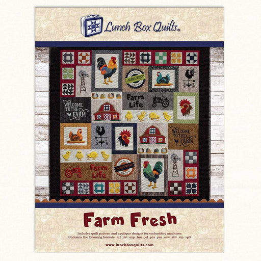 Farm Fresh - Embroidery Quilt PATTERN - by Angela Stevenson for Lunch Box Quilts - Paper Pattern Includes Redemption Code & Backup CD - QP-FA-DD - RebsFabStash