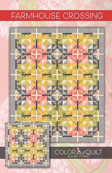 Farmhouse Crossing quilt pattern designed by Robin Pickens - uses Dandi Annie fabric from Moda by Robin Pickens - RebsFabStash