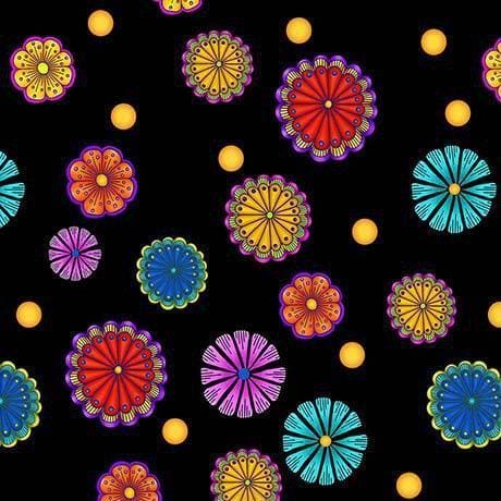 Festival Blooms Quilt Kit - CARNIVALE fabric -Debi Payne -Quilting Treasures -Pattern by The Whimsical Workshop Heidi Pridemore - RebsFabStash