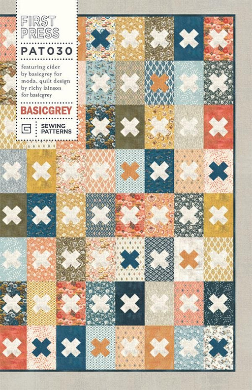 First Press - Quilt PATTERN- by Richy Lainson for Basic Grey - MODA - Features Cider by BasicGrey for Moda - Layer Cake Friendly - RebsFabStash