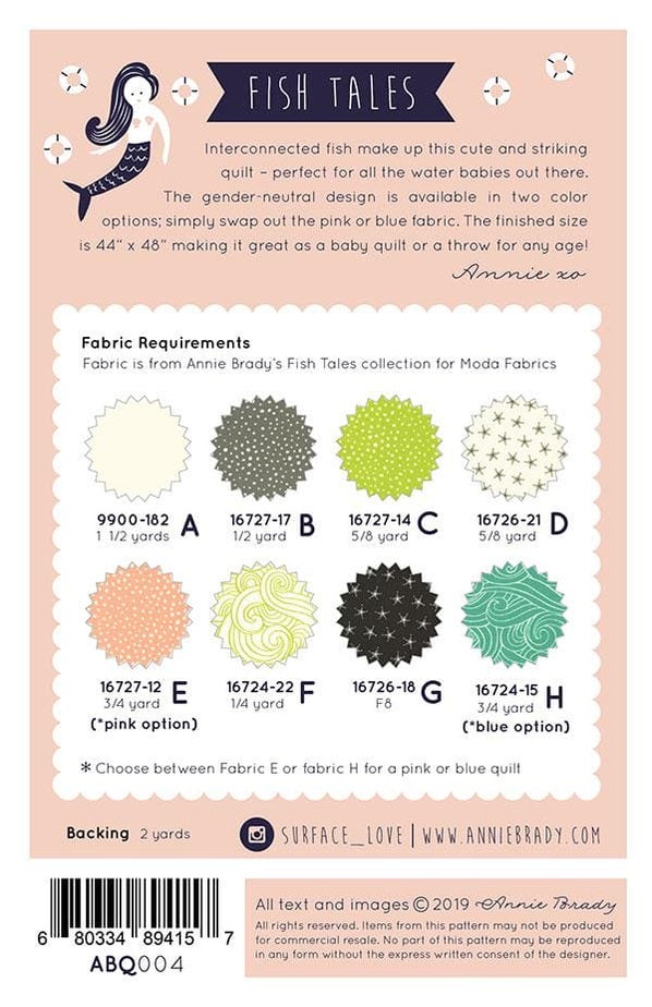 Fish Tales quilt pattern designed by Annie Brady - uses Fish Tales fab ...