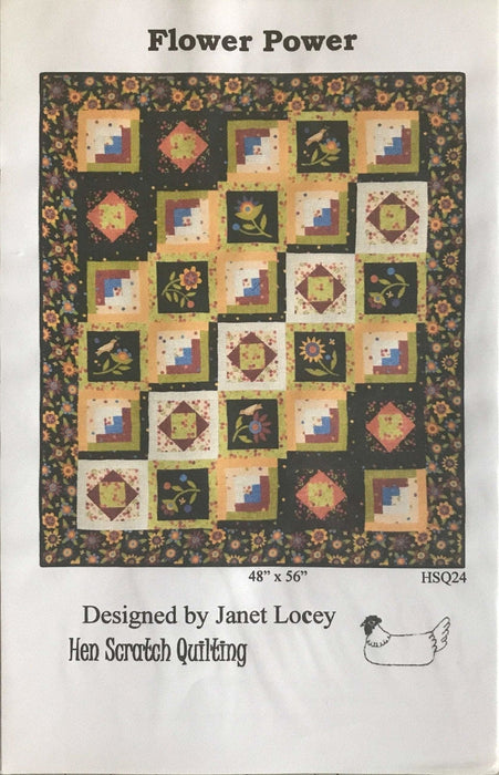 Flower Power - Pattern - Designed by Janet Locey - Hen Scratch Quilting - RebsFabStash
