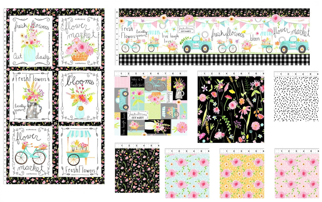 Flower Market Quilt KIT - By Jennifer Heynen - In The Beginning Fabrics - 57.5" x 79.5"