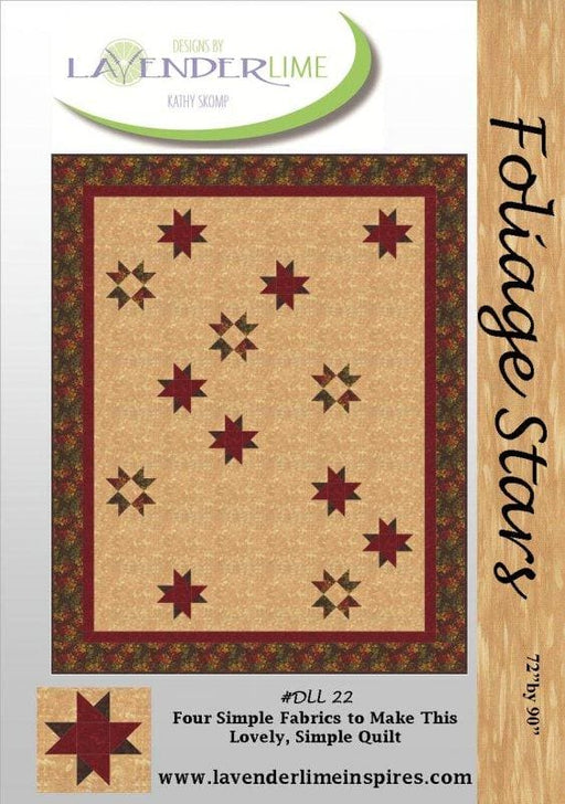Foliage stars Quilt Pattern designed by Kathy Skomp for Lavender Lime Designs. This design is wonderful for showing off quilting designs. - RebsFabStash