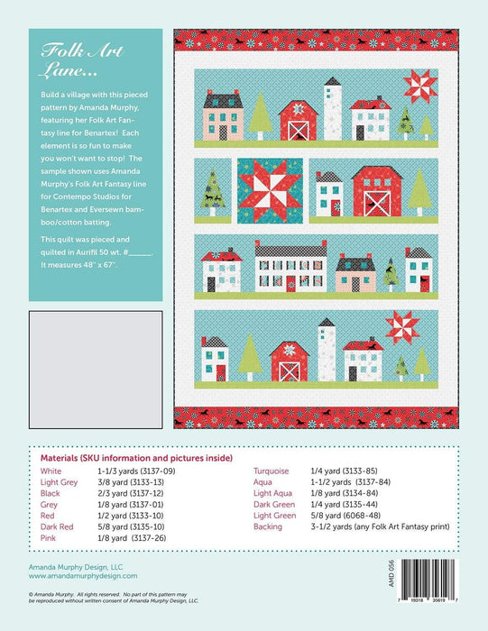 Folk Art Lane- Pattern - Amanda Murphy Designs - RebsFabStash