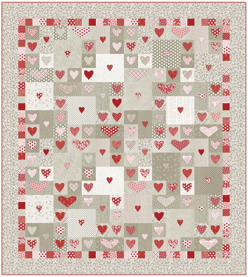 Follow Your Heart - Quilt Pattern designed by Sweetwater - Uses projectred fabrics - finished size 69" x 77" - Item #P255 - RebsFabStash