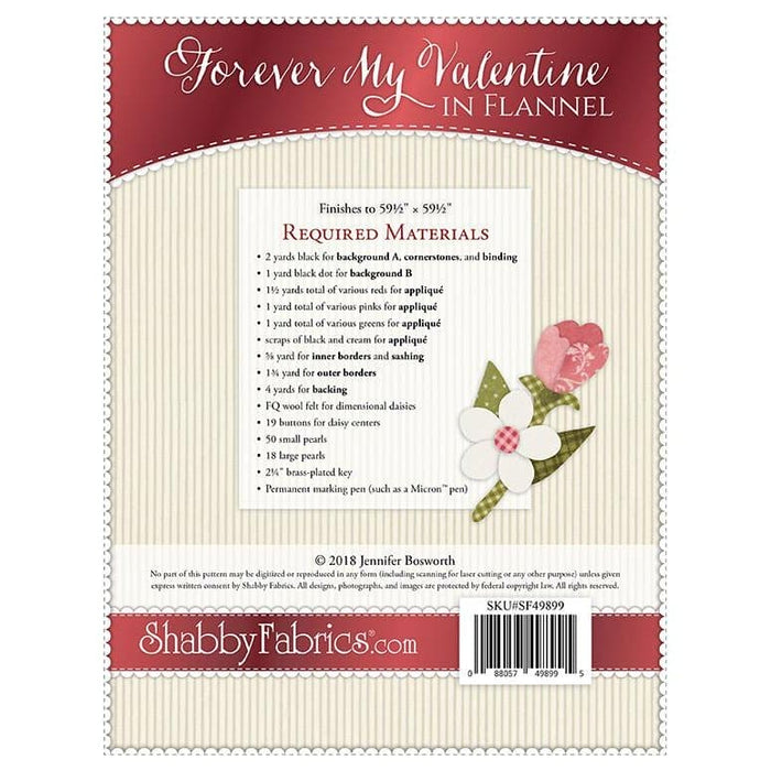 Forever my Valentine - In Flannel - Quilt Pattern - by Jennifer Bosworth of Shabby Fabrics - RebsFabStash