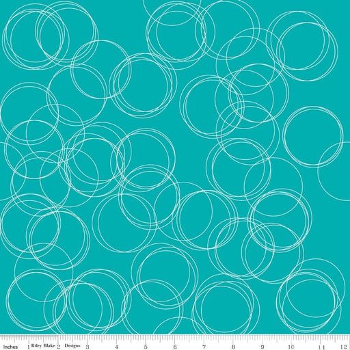 Four Corners - Circles - per yard - Simple Simon & Company - Riley Blake Designs - Teal - RebsFabStash