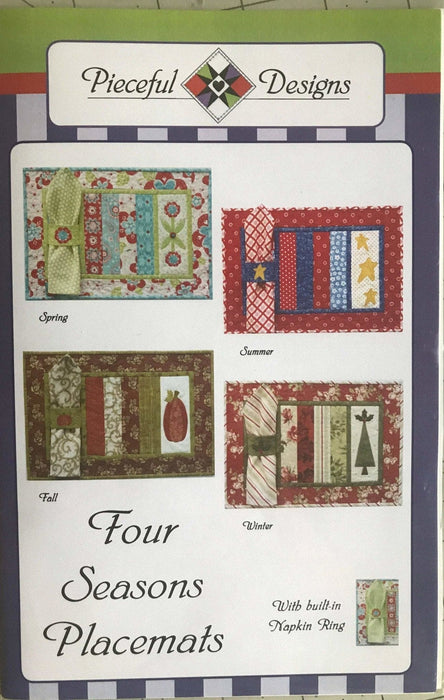 Four Seasons Placemats Pattern - Pieceful Designs - With Built in Napkin Ring! - Applique - RebsFabStash