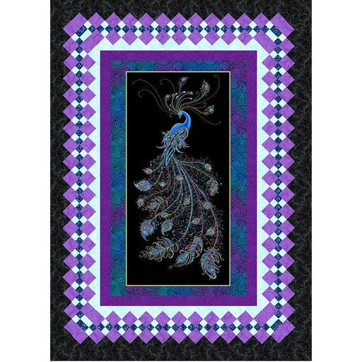 Frameworks - Quilt KIT - Features Peacock Flourish - Ann Lauer - Grizzly Gulch - Benartex - 2 color options - Wall/Lap Quilt - 46" x 63" - RebsFabStash