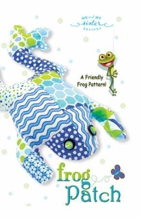 Frog Patch - 15" Plush Pattern by Me and My Sister Designs - precut friendly - Uses Confetti fabric collection - RebsFabStash