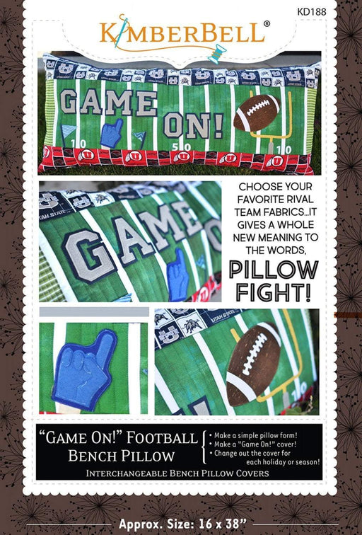 Game On! Bench Pillow - Pattern - by Kimberbell - Interchangeable Covers and Bench Pillow - Sports, home decor, applique - football - RebsFabStash
