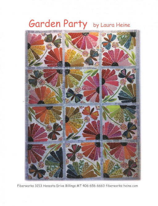 Garden Party - Quilt PATTERN - by Laura Heine from Fiberworks Inc. - Floral - RebsFabStash